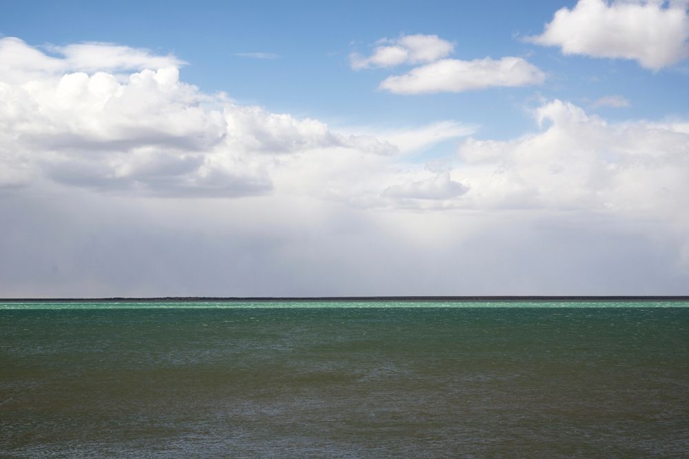 Argentina-Santa Cruz Puerto Santa Cruz-river Santa Cruz under stormy clouds